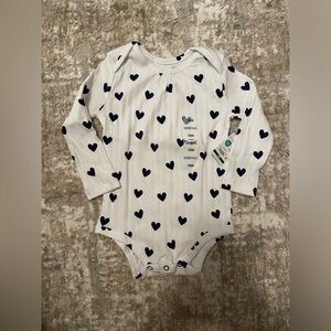 Garanimals White and Navy Heart Bodysuit size 18 months-NWT